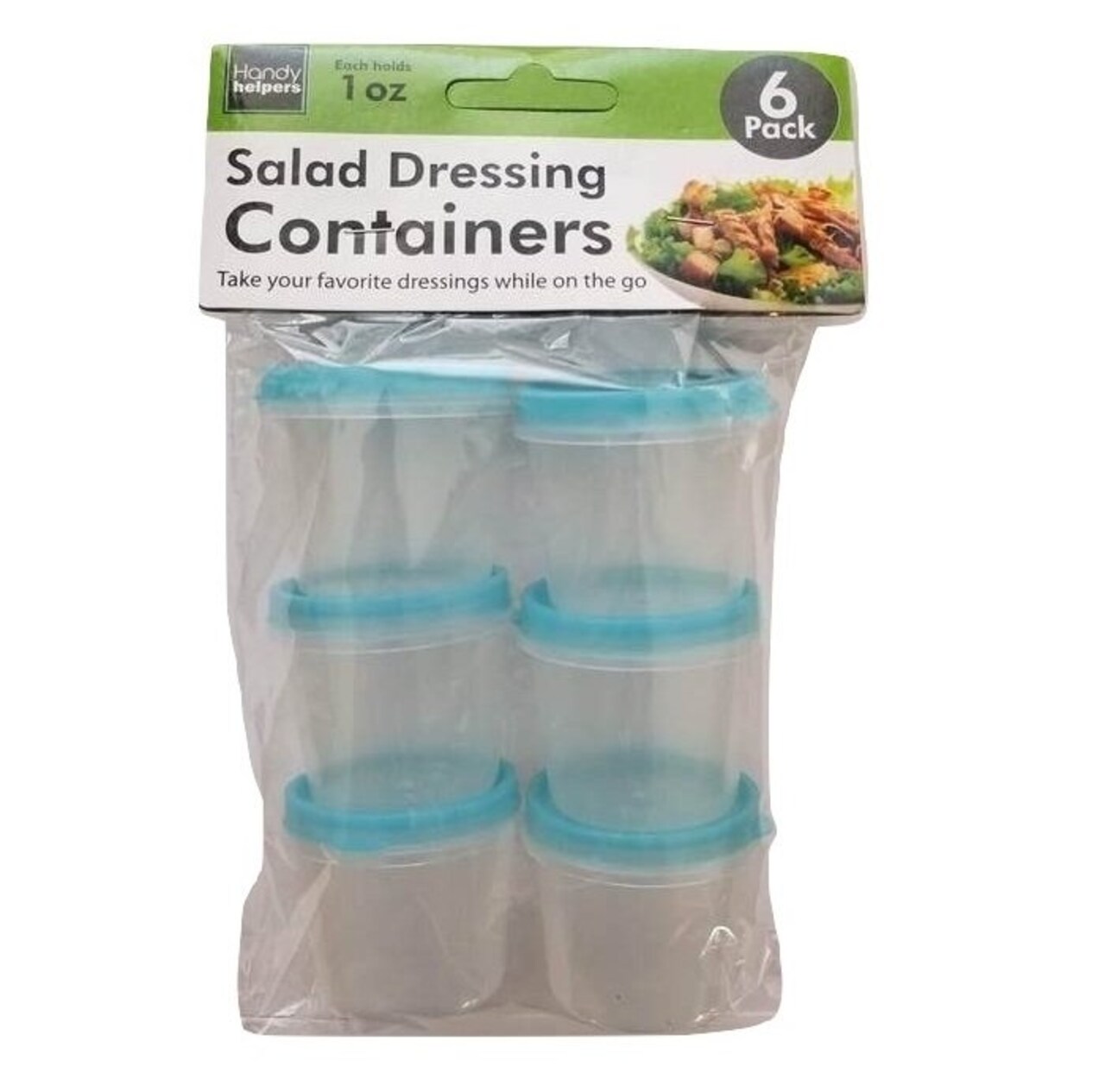 Handy Housewares 6 Piece Reusable Salad Dressing 1oz Container Set